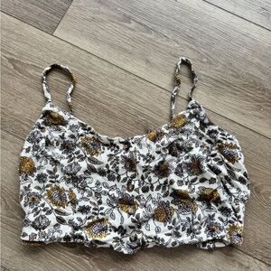 Gypsies & Moondust Black and Yellow Floral Crop Top